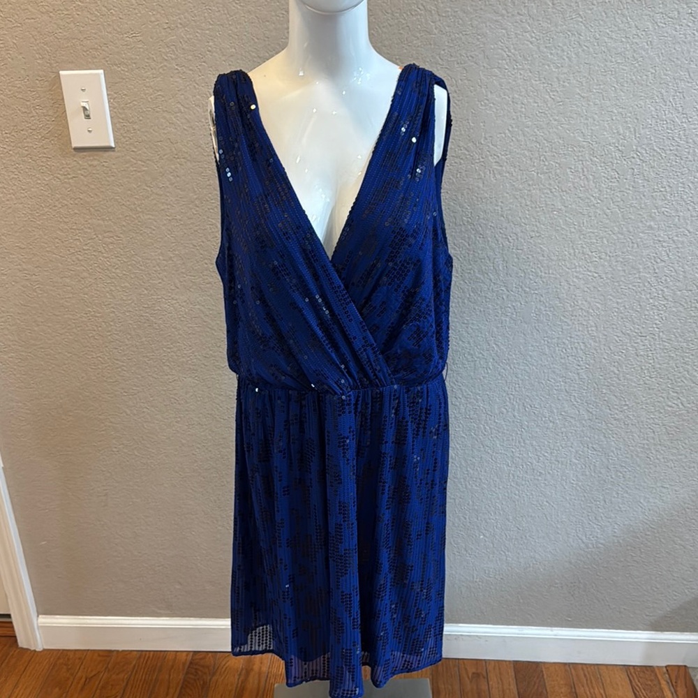 Elegant Blue Sequin Dress‎ size large